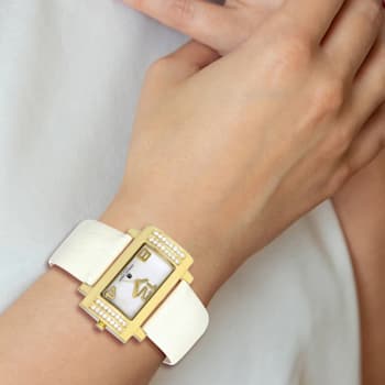 Ladies Charles Hubert Stainless White Leather 40x23mm Watch