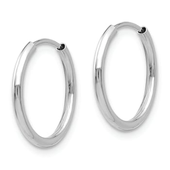 Rhodium Over 14K White Gold Endless Hoop 3 Pair Earring Set