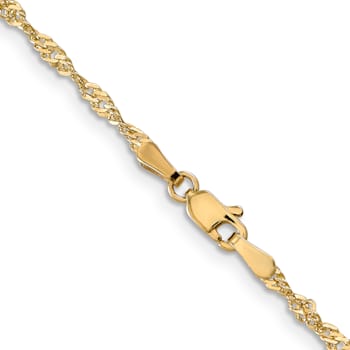 14K Yellow Gold 2mm Singapore Chain Necklace