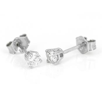 Timeless Lab-Grown Diamond Solitaire Stud Earrings In 10K White Gold