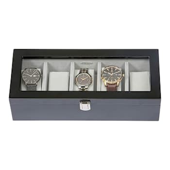 Mele and Co Tate Glass Top Wooden Watch Box