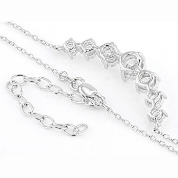 Graduated Moissanite Necklace In Platinum-Enhanced Sterling Silver