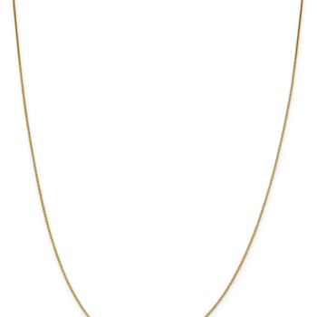 18K Yellow Gold 0.9mm Solid Box 24 Inch Chain