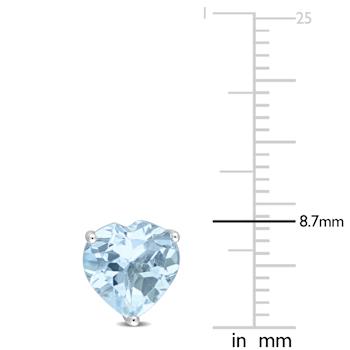 4ctw Heart Sky Blue Topaz Stud Earrings in Sterling Silver