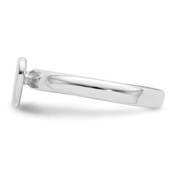 Rhodium Over Sterling Silver Polished Heart Children's Ring