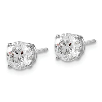Rhodium Over 14K White Gold 1.75ct. 6.0mm Round G H I True Light
Moissanite Screwback Earrings