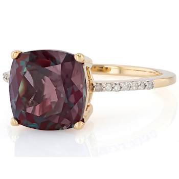 Lab-Created Blue Alexandrite Solitaire Ring In 10K Gold