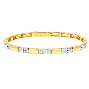 Classic Lab-Grown Diamond Tennis Bracelet 1ctw In 18K Gold Over Sterling Silver