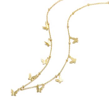 Butterfly Charm Necklace In 14K Gold Over Brass