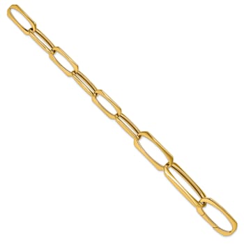 18K Yellow Gold Fancy Oval Link 8 inch Bracelet