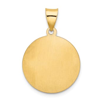 14K Yellow Gold Confirmation Medal Hollow Round Pendant
