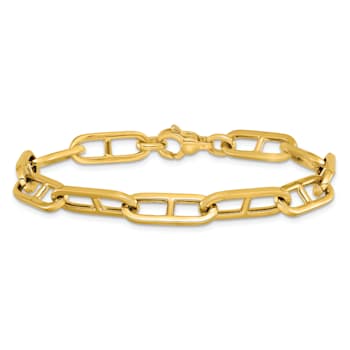 14K Yellow Gold 6.6mm Anchor Link 7.5 Inch Bracelet