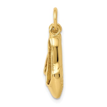 14k Yellow Gold Textured Ballet Slippers Charm Pendant