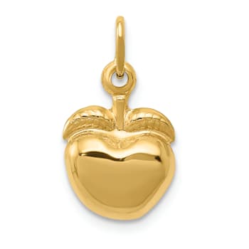 14k Yellow Gold 3D Apple pendant