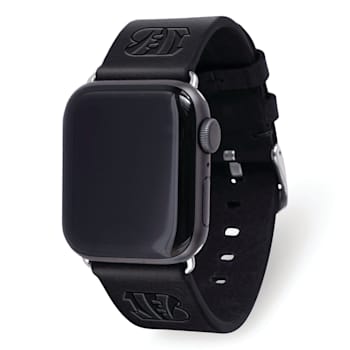 Gametime Cincinnati Bengals Leather Band fits Apple Watch (42/44mm S/M
Black). Watch not included.