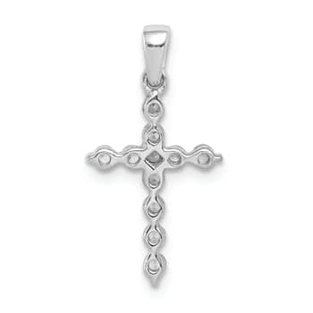 Rhodium Over 14K White Gold 1/4ct. Diamond Cross Pendant