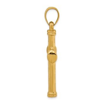 14k Yellow Gold Diamond-Cut Textured Cross Pendant