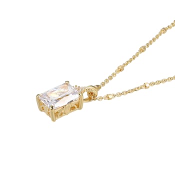White Cubic Zirconia 18k Yellow Gold Over Sterling Silver Pendant With
Chain 2.91ctw