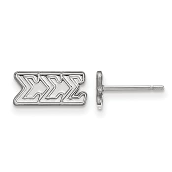 Rhodium Over Sterling Silver LogoArt Extra Small Post Earrings