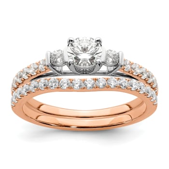 10K Two-tone Lab Grown Diamond VS/SI GH, Complete Engagement Ring 0.71ctw