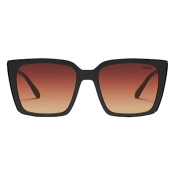 QUAY "FRONT COVER" Matte Black Square Frame / Brown Yellow
Lenses Sunglasses
