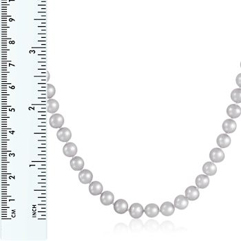 7-8mm Grey Cultured Freshwater Pearl endless Necklace