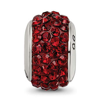 Sterling Silver Reflections Dark Maroon Full Preciosa Crystal Bead