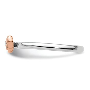 14K Rose Gold Over Sterling Silver Stackable Expressions Diamond Heart
Ring 0.005ctw