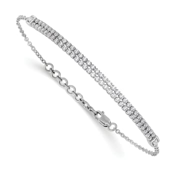 14K White Gold Lab Grown Diamond VS/SI GH, with 1 Inch Extension Bracelet