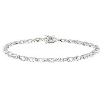 Lab-Created White Sapphire Tennis Bracelet In Sterling Silver 7.01ctw