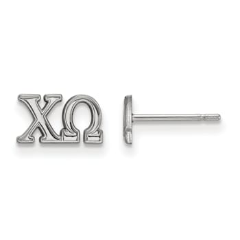 Rhodium Over Sterling Silver LogoArt Extra Small Post Earrings