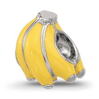 Sterling Silver Kids Enamel Banana Bunch Bead
