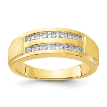 10K Yellow Gold Lab Grown Diamond Men's Ring