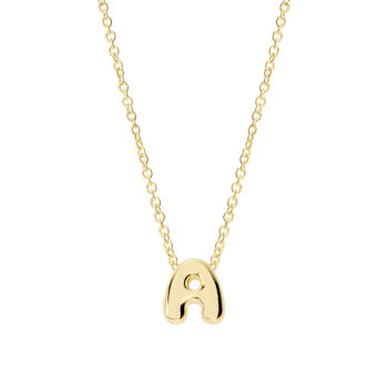 CZ Initial A Tennis Necklace And Pendant Set In 14K Gold Over Brass 4.05ctw