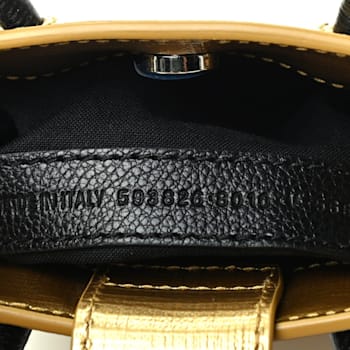 Balenciaga Gold Calfskin Leather Shopper Crossbody Bag