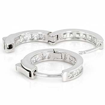PrIncess-Cut CZ Inside-Out Hoop Earrings In Sterling Silver