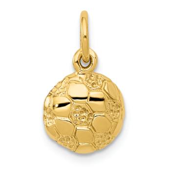 14k Yellow Gold Textured Soccer Ball Charm