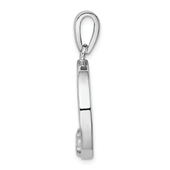 Rhodium Over Sterling Silver Lab Created Opal Starfish Ocean Pendant