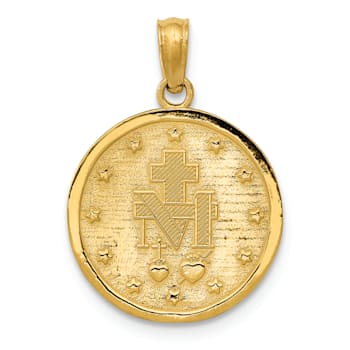 14K Yellow Gold Miraculous Medal Pendant