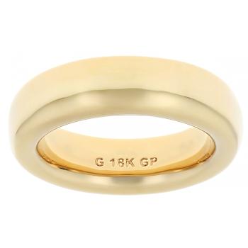 Polished Comfort Fit Band Ring In 18K Gold Over Bronze