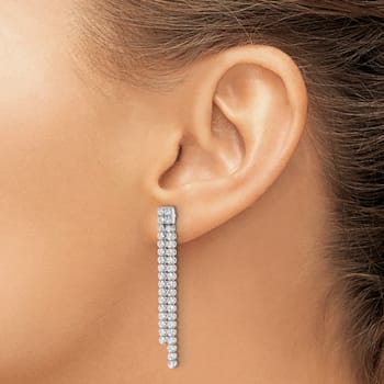 Rhodium Over 14K White Gold Lab Grown Diamond SI1/SI2, G H I, Post
Dangle Earrings