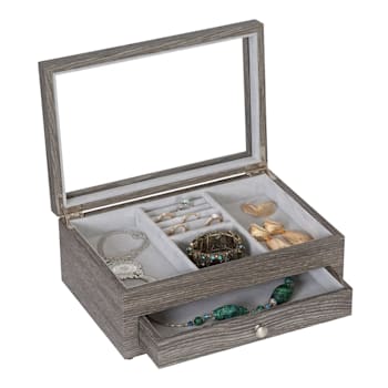 Mele and Co Ardene Grey Wooden Jewelry Case