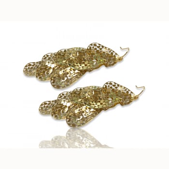 Gold Tone Filigree Drop Cluster Earring
