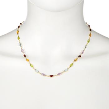 Multi-Gem 14k Yellow Gold 18" Necklace 18.88ctw