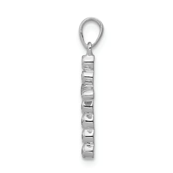 Rhodium Over 14k White Gold Diamond Cross Pendant