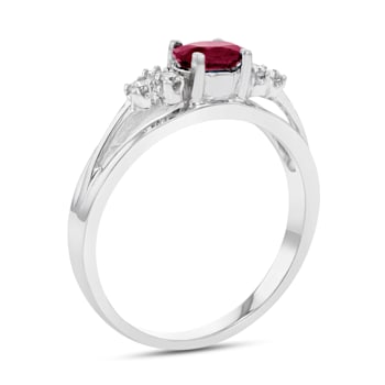0.55ctw Ruby and Diamond Band Ring in 14k White Gold