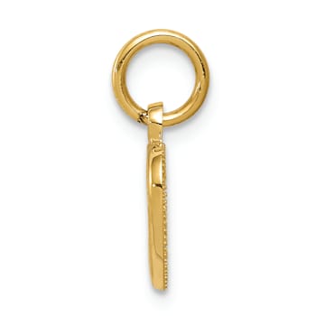 14K Yellow Gold Cross in Heart Charm Pendant