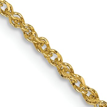 14k Yellow Gold 1.7mm Solid Rope 14 Inch Chain