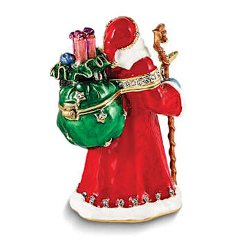 NOBLE Santa with Gifts & Staff Trinket Box