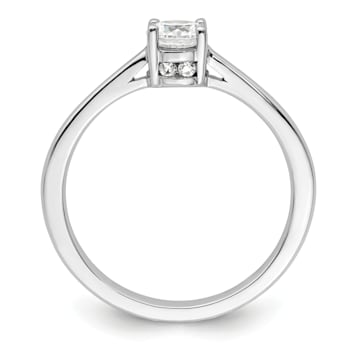 Rhodium Over 14K White Gold Lab Grown Diamond Engagement Ring